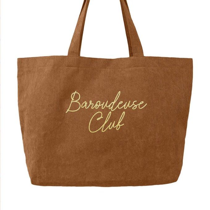 Sac cabas velours Baroudeuse club